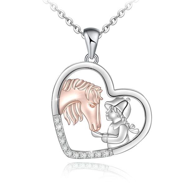 Horse Pendant Necklace for Women Sterling Silver Lucky Girls with Horse Birthday Christmas Jewelry Gifts