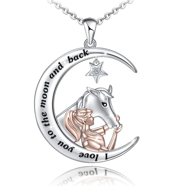 Horse Pendant Necklace for Women Sterling Silver Lucky Girls with Horse Birthday Christmas Jewelry Gifts