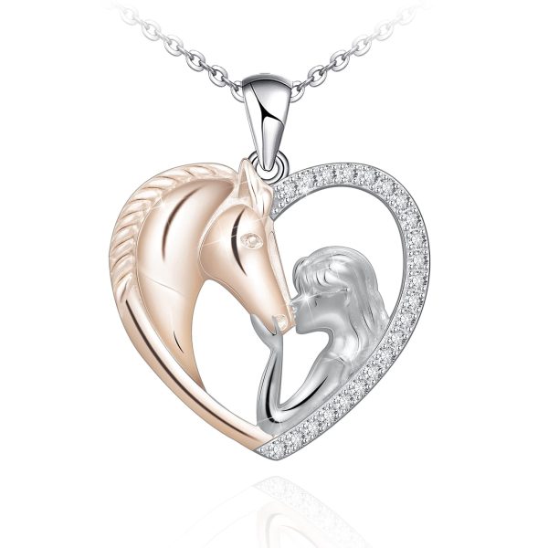 Horse Pendant Necklace for Women Sterling Silver Lucky Girls with Horse Birthday Christmas Jewelry Gifts