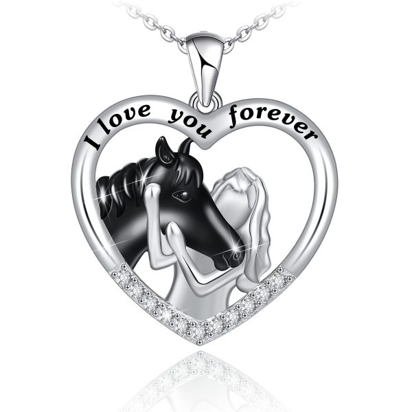 Horse Pendant Necklace for Women Sterling Silver Lucky Girls with Horse Birthday Christmas Jewelry Gifts