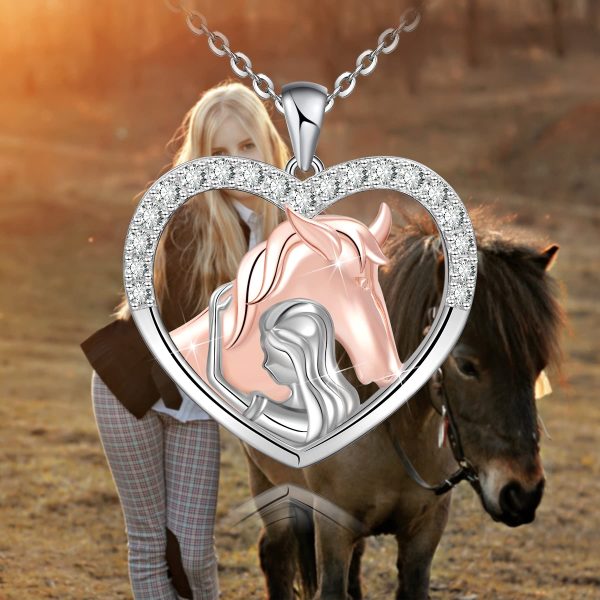 Horse Pendant Necklace for Women Sterling Silver Lucky Girls with Horse Birthday Christmas Jewelry Gifts - Image 2