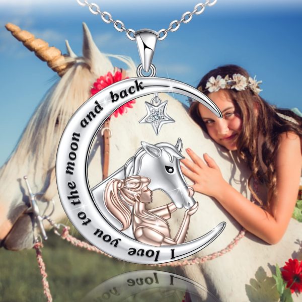Horse Pendant Necklace for Women Sterling Silver Lucky Girls with Horse Birthday Christmas Jewelry Gifts - Image 2