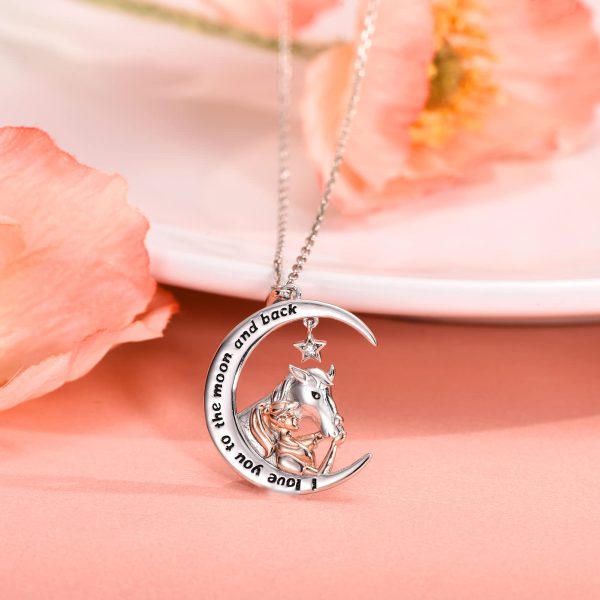 Horse Pendant Necklace for Women Sterling Silver Lucky Girls with Horse Birthday Christmas Jewelry Gifts - Image 3