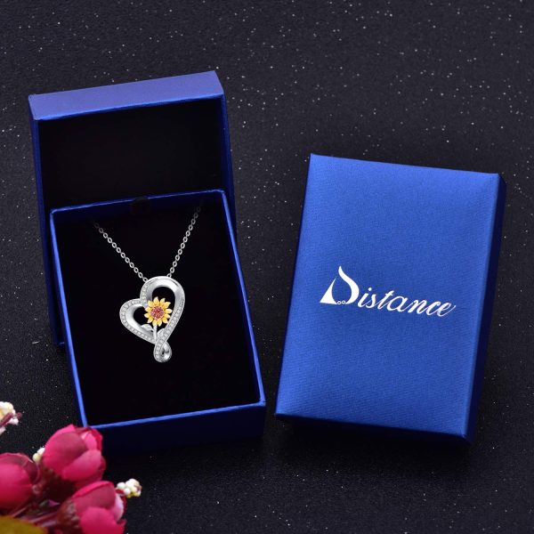 Sunflower Necklace for Women SSterling Silver Heart Necklace,You are My Sunshine Pendant Necklace Jewelry Gifts - Image 5