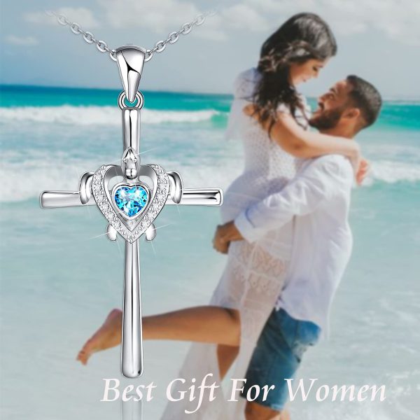Double Love Heart Necklace Sterling Silver Ocean Spray Sea Turtle Pendant Necklace Birthday Gifts - Image 3