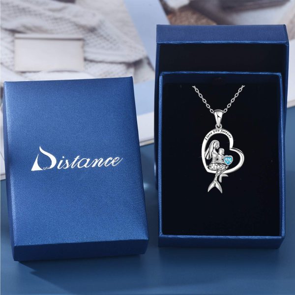 Sterling Silver Classic Sea Mermaid Crescent Moon Necklace Pendant Valentine's Gifts Jewelry - Image 3