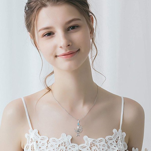 Mermaid Necklace for Girls Women SSterling Silver Moon Animal Pendants Birthday Christmas Gifts - Image 2