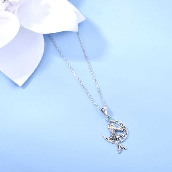 Mermaid Necklace for Girls Women SSterling Silver Moon Animal Pendants Birthday Christmas Gifts - Image 5