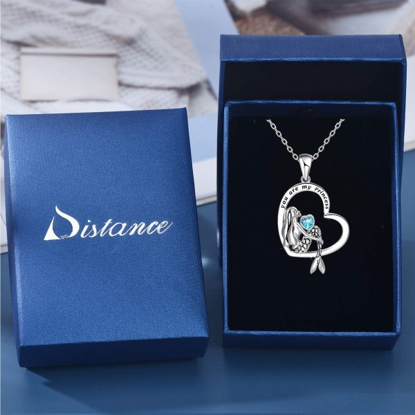 Sterling Silver Classic Sea Mermaid Crescent Moon Necklace Pendant Valentine's Gifts Jewelry - Image 4