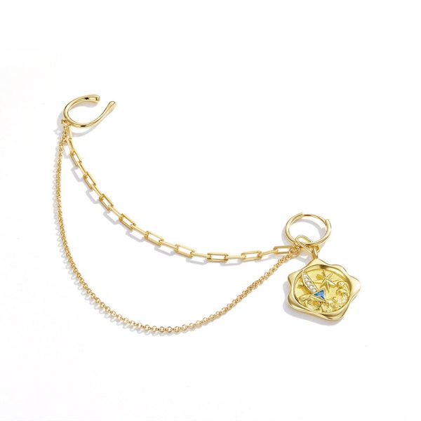 Cupid Heart Ear Cuff Chain Earrings - Image 4