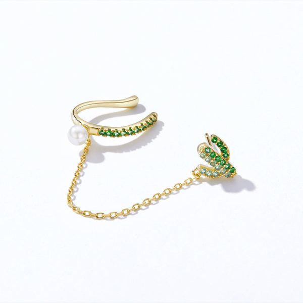 Cactus Ear Cuff Chain Earrings - Image 5