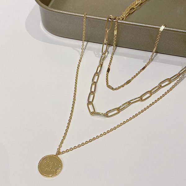 Long Layered Sweater Chain pendant Necklace