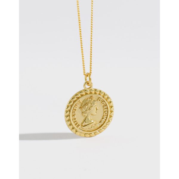 Elizabeth queen Coin pendant necklace