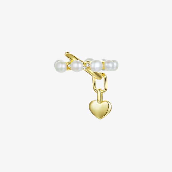 Exquisite 14K Gold Vermeil Pearl Ear Cuff