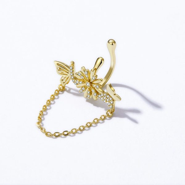 Butterfly Daisy Ear Cuffs No Pierced - Image 5