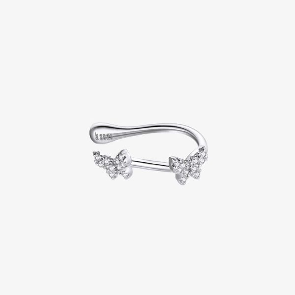 Silver Butterfly Ear Cuff